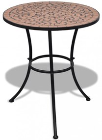 terrakotta mozaik bisztró asztal 60 cm