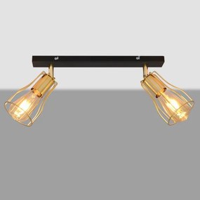 Spotlámpa TUBE 2xE27/15W/230V arany/fekete
