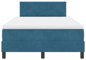 Boxspring Ágy Mattal &amp; LED Sötét Kék 120x190 cm Bársony