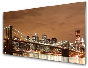 Üvegkép Bridge City Architecture 125x50 cm