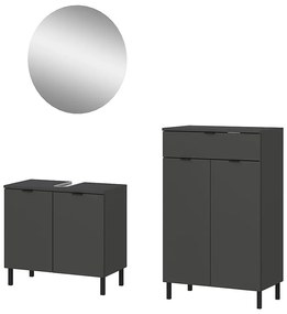 Antracitszürke fürdőszoba bútor szett Arcena – Germania