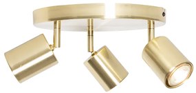 Modern mennyezeti lámpa sárgaréz állítható kerek 3-lámpás - Java