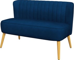 HOMCOM 2 személyes kanapé, bársonyhatású — sötétkék, 117 x 56,5 x 77 cm | Aosom