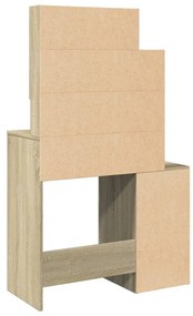 sonoma tölgy színű fésülködőasztal szekrénnyel 80 x 35 x 132 cm