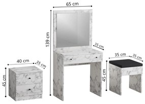 Fésülködőasztal Nikki (márvány carrara)  . 1102391