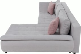 Ülőgarnitúra, világosszürke/púderrózsaszín, szövet, jobbos, BRATO