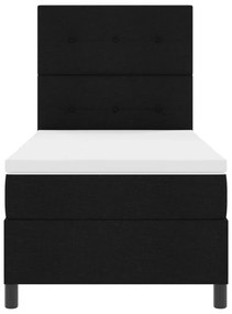 Box Spring Ágy Matrával Fekete 80x200 cm Szövet