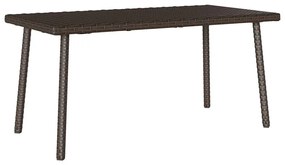 téglalap barna polyrattan kerti dohányzóasztal 80x40x37cm