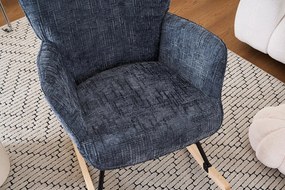 Hintaszék, relaxációs szék kordbársony kárpitozással, sötét szürke