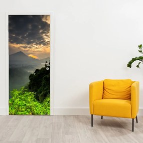 Fotótapéta ajtóra - Zöld hegyi táj (95x205cm)