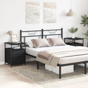 Éjjeli szekrény fiókkal 2 pcs Musta tammi 44 x 45 x 60 cm