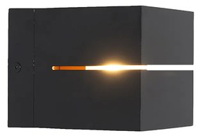 Modern fali lámpa fekete és arany 9,7 cm - Transfer Groove