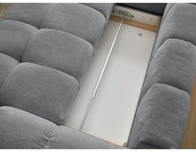 Sötétszürke zsenília kinyitható-tárolóhelyes sarokkanapé (bal oldali-L alakú) Everest – Bobochic Paris