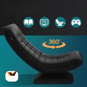 ABERDEEN napozó fotel 87×60×105cm, fekete Casaria