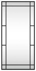 fekete téglalap alakú vas fali tükör 40 x 80 cm