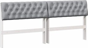 vidaXL Kárpitozott fejtámla Világosszürke 180 cm Tömör fenyőfa