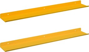 vidaXL Lebegő polc 2 pcs Mustár sárga 60 x 9 x 2,5 cm Acél
