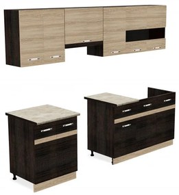 Salandra Elemes konyha 2 ajtós mosogató alatti szekrény DARK SONOMA 80 x 80 x 50 cm