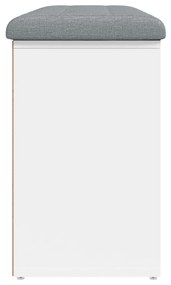 fehér szerelt fa cipőtároló pad 102 x 32 x 50 cm