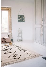 Krémszínű mosható kézi szövésű pamut szőnyeg 170x120 cm Bereber Rhombs – Lorena Canals