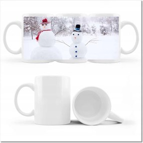 Fényképes bögre Hóemberek Tél Hó Fehér
