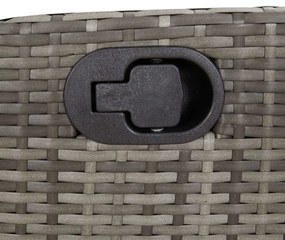 3 részes szürke polyrattan kerti étkezőgarnitúra párnával