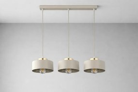 Brilagi - Kábelre függesztett csillár SPRING 3xE27/60W/230V bézs/arany