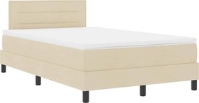vidaXL Boxrugós ágy matracmal leddel Krém 120 x 200 cm szövet