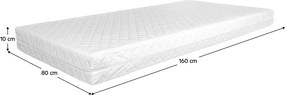 Matrac, habszivacs, 10 cm, 80x160 cm, MONTINY NEW