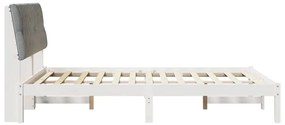 Ágykeret Kárpitozott Fejtámlával fejtámlával Fehér 160 x 200 cm