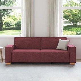 3 személyes kanapé burgundi vörös 180 cm szövet