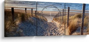 Kép - Út az északi-tengeri strandra, Hollandia (órával) (90x30 cm)