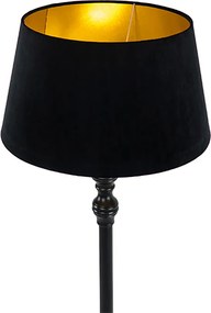 Okos állólámpa fekete árnyékolóval fekete arannyal 45 cm, beleértve a Wifi A60-at - Classico