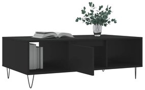 Fekete szerelt fa dohányzóasztal 104 x 60 x 35 cm