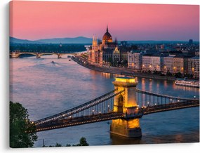 Kép - panoráma a városra, Budapest, Magyarország (70x50 cm)