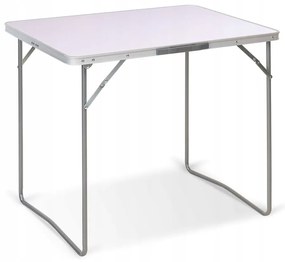 Összecsukható kemping asztal, hordozófüllel, vizálló, 80 x 60 x 69 cm, fehér