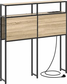 vidaXL Tároló fejtámla polcokkal tárolóval sonoma tölgy 100 cm Faanyag