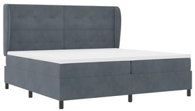Boxspring Ágy Matrac Köd Szürke 200x200 cm Bársony