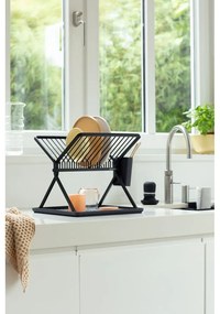 Sötétszürke fém kétszintes edényszárító 37x33 cm – Brabantia