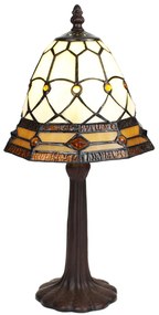Tiffany asztali lámpa Bézs Barna Ø 21x39 cm