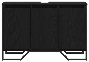 Fürdőszobai mosdószekrény Fekete tölgy 91x35x60 cm Szerelt fa