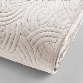Krémszínű bársony ágytakaró és párnahuzat szett 240x260 cm Solange – douceur d'intérieur