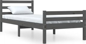 vidaXL szürke tömör fenyőfa ágykeret 100 x 200 cm