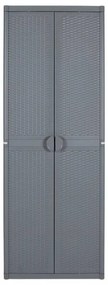 szürke PP rattan kerti tárolószekrény 65 x 45 x 172 cm