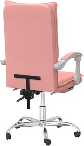 vidaXL rózsaszín műbőr dönthető irodaszék