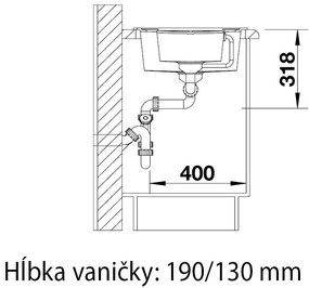 Blanco Metra 6 S, szilgránit mosogató 1000x500x190 mm, 1,5-kamrás, fekete, BLA-525927