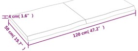 sötétbarna kezelt tömör asztallap 120x50x(2-4) cm