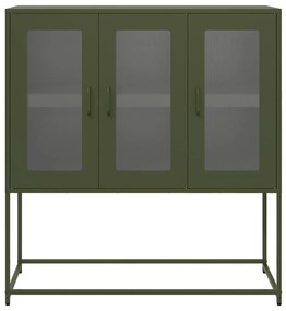olívazöld hidegen hengerelt acél tálalószekrény 100,5x39x107 cm