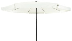Kert Napernyő LED Fényekkel ø395x245 cm Homokfehér