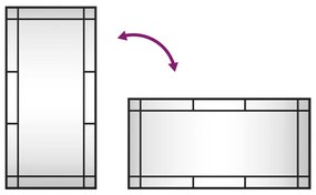 fekete téglalap alakú vas fali tükör 40 x 80 cm